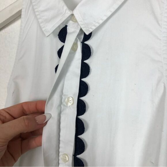 Jonathan Simkhai Cutout Trim Shirt Dress Size Small White Sleeveless Pop… - Picture 7 of 11